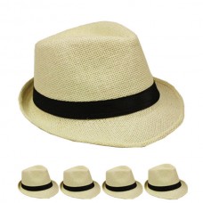 Fedora Hat Wedding Dress Formal BEIGE CAP WOMEN MEN  BLACK SUMMER CHRISTMAS  eb-12188328